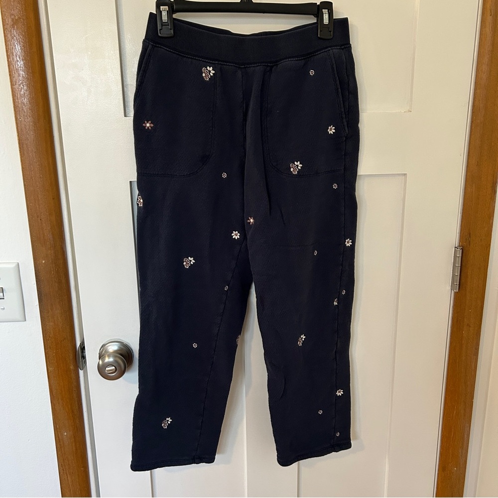 Madewell navy embroidered sweatpants small